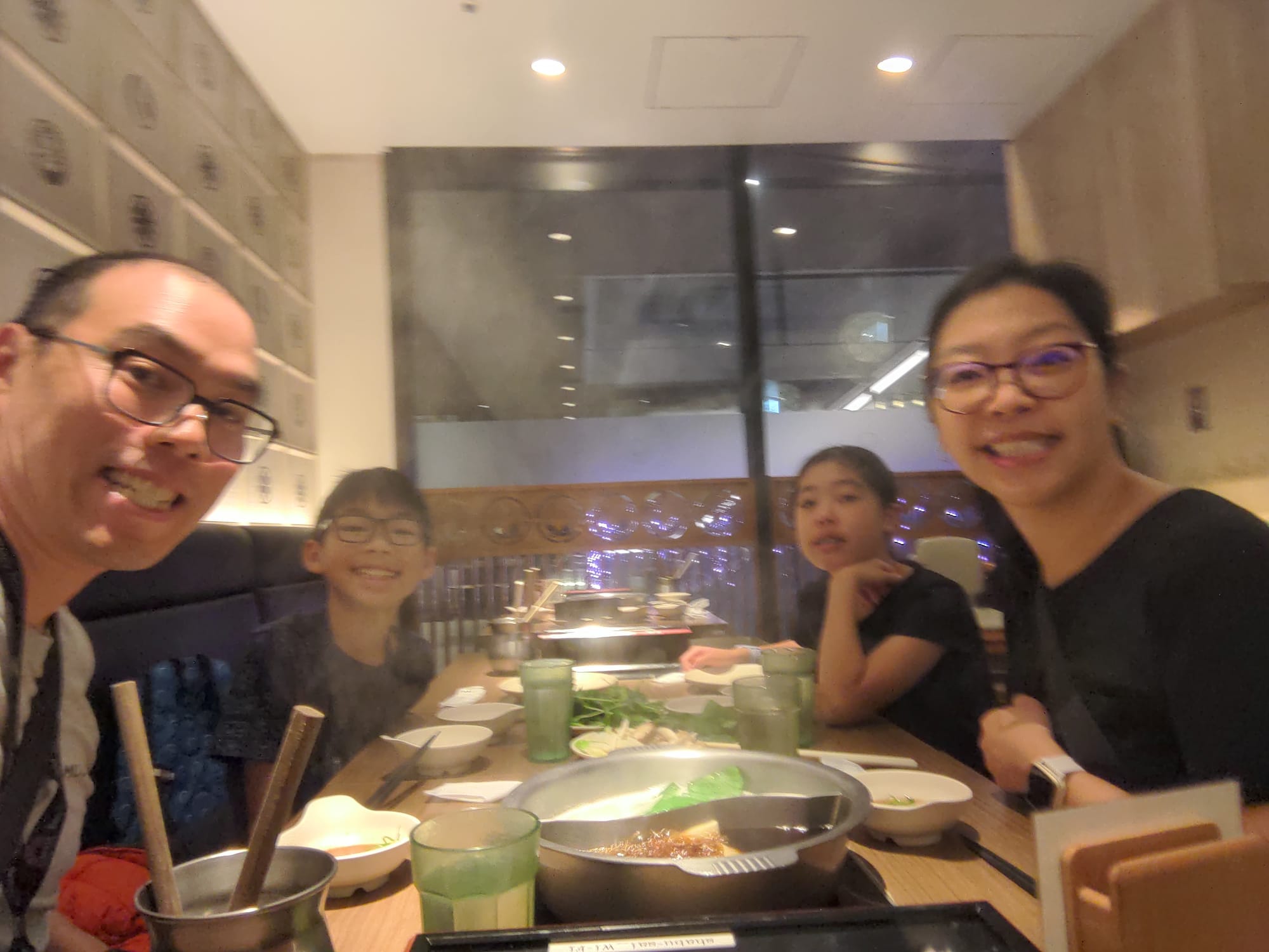 Amelia isn't smiling the most, since she wasn't the best. But after eating